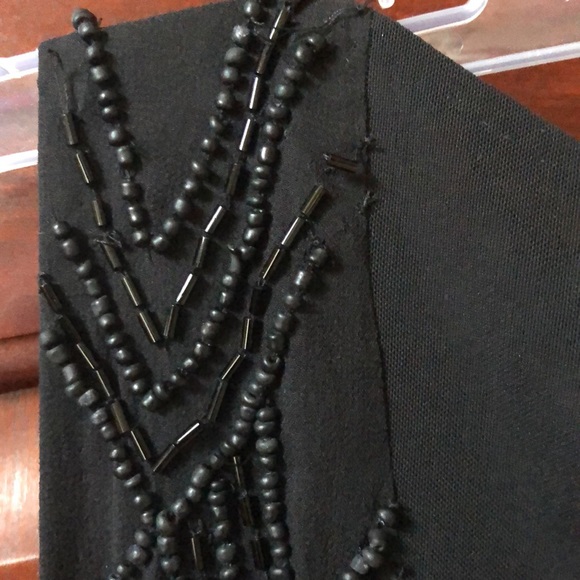 Alice + Olivia Augustine Dress. Size 8. Silk Black Beaded. - Picture 9 of 14